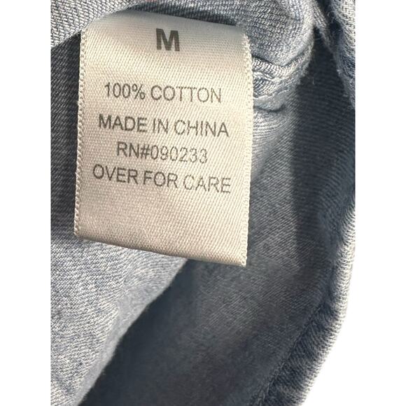 PacSun Denim Western Shirt Medium Embroidered Roses - Picture 6 of 8